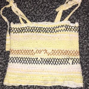 Yellow crop top with straps